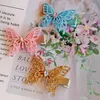 baby girls butterfly Hairpin Children sequin bows Hair Ornament Barrette Euro-American Style kids Bright Pink Butterflys Hairs Clip S1214