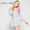 Jocoo Jolee Casual Long Knitted Dress With Sashes Women Solid Design Off Shoulder Dress Autumn&Winter Arrival Knee-Length Dress 210619
