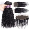32 36 Mänskliga Virgin Hair Straight Bundles With Lace Closure Frontal Brasilian Weave Weft Body Natural Water Deep Wave Jerry Afro Kinky Curly Wet and Wavy 10a Grade