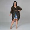 Plus Size Tops and Blouses Tunic Loose Women Long Sleeve Camouflage Printed Mesh See Through Sexy Vintage Top 4XL 5XL Fall 211116