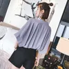 Include Slip Women Shirt Blouse Deep V Neck Collar Solid Lady Chiffon Top OL Office Style Chemise Femme DF2479 210609
