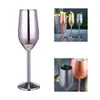 Kieliszki do wina ze stali nierdzewnej Elegancki Drinkware Wedding Decor Dekoracje Ze Stali Nierdzewnej Szkło Wine Silver / Rose Gold / Golden Xmas Prezent X0703