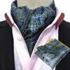 Män Paisley Silk Cravat Ascot Necktie Handkerchief Pocket Square Set Lot Bwthz0238