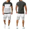 Sommermänner Sets O-Neck-T-Shirt und Knielänge Shorts zweiteilige Sets Tracksuit Männliche Kleidung Jogger Casual Los Hombres konjuntos x0610