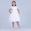 Flowers Short Sleeve White Baby Girl Dress Infant Toddler Summer Ball Gown Lace Christening Party Dresses Kids Girls Clothing Q0716