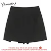 Yitimuceng oregelbunden kjol för kvinnor Zipper Casual High Waist Casual Mini Svart Kläder Sommar Koreansk Fashion Skirts 210601