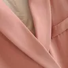 Elegante giacca sportiva da donna rosa elegante giacca tasca moda doppio petto abbigliamento da lavoro top tuta sportiva abito femminile 210430