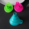 Silicone Folding Long Neck Funnel Tool Kitchen Oil Strainers Creative Household Liquid Filling Portable Foldable Mini Small Gadget 3 Colors