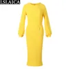 Women Dress Slim O Neck Long Sleeve Night Fashion Arrival Solid Formal Party Elegant Classy Vestido De Mujer 210515