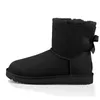 2021 Ankomst WGG Snö Stövlar Kvinnor Skor Australien Australian Winter Luxurys Designer Boot Black Navy Blue Pink Satin Middle Ankel Fur Booties Bowknot Storlek 36-41