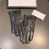 Högkvalitativa läderhandskar brev metall svart vantar stilig mjukt cashmere mitten för män enkelhet varm handske