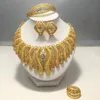 Kolczyki Naszyjnik luksusowe zestaw biżuterii w Dubaju dla kobiet złoty kolor Naszyjniki w zawieszki Etiopii Bliski Wschód Afryka Afryki 7508217