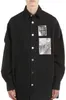 Men's Jackets Independent / RAF 19ss Simons portrait black white denim punk loose men's and women's jacket rocky