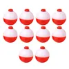10 stücke rot weiße fischen bobber set kunststoff runde float boy outdoor gezahnsport praktische lieferungen zubehör1