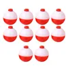 10pcs Red White Fishing Bobber Conjunto de plástico redondo flutuação bóia ao ar livre equipamento esportivo de suprimentos práticos Acessórios1240m