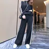 Women's Tracksuits Autumn 2022 Spring Knitted 2 Piece Set Female Casual Sports Suit Fashionable Sweater Wide Leg Pants Two-piece Tide