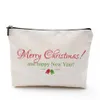 Christmas Cosmetic Bags Cotton Linen Women Coin Makeup Bag Xmas Gift Travel Storage Pouch 11 Styles LLD10323