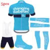 20 BLAUW VERANDERENDE Zomer Pro Team Wielertrui Mannen MTB Bike Shorts 5 stuks Volledige Set Sneldrogend Fietskleding Ropa Ciclsmo187A