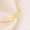 Symbole infini amour 8 pendentif en or 18 carats jaune antique GF femmes dames filles collier breloques maman boîte-cadeau simple