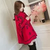 Muster Gestrickte Pullover Frauen Hohe Kragen Pullover Koreanische Übergroße Batwing Hülse Lose Beiläufige Herbst Winter Kleidung 210805
