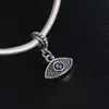 Fit Pandora Charm Bractelet Турция Голубые злые глаза эмаль европейские серебряные бусины подвески бусины DIY змеиная цепочка для женщин браслет ожерелье ювелирные изделия
