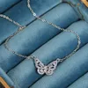 Bos Rose Gold Temperament Smart Butterfly Necklace Micro Inlaid With White Stone Super Flash Lovers Kettingen Vrouwelijke ZC297