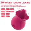 Rose sugande tunga slickar vibratorer clit nippel sucker för kvinnor klitoris stimulator oral fitta sexleksaker produkt 211217