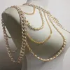 Chran Moda Kobiety Sexy Złoty Kolor Naszyjnik Łańcuch Urok Urok Wielowarstwowy Faux Pearl Shoulder Slave Belly Pas Bels Biżuteria