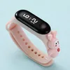 Date Montre Étanche Multicolore En Caoutchouc LED Affichage Dessin Animé Lapin Coeur Sports Casual Mode Gril Garçon Bracelet Écran Tactile Montre-Bracelet