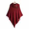 Kvinnor Vinter Koreansk Furry Soft Loose Turtleneck Sweater Tassel Cloak Casual Long Knit Poncho Harajuku 210428