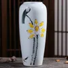 Vaser China White Porslin Lotus Bloom Ceramic Flower Vase för heminredning Handmålning Hydroponic Plant6233229