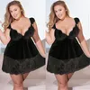 Womens Sleepwear Sexy Women Lingerie Nightgown Erotic Lace Nightdress Pajama Underwear With Thongs Nightwear Plus Size