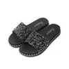 Slippers AKEXIYA Women Summer Fashion Sequins Casual Sandals Wear Flat Bottom Flip Shoes Flops Sparkle