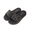 Slippers Akexiya Dames Zomer Mode Pailletten Casual Sandalen Draag Flat Bottom Bottom Slippers Schoenen Flops Fonkeling