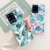 Laser Banana Cases For Samsung A72 A52 A51 A71 A42 A50 S20 FE S21 S10 S8 S9 Plus Note 20 10 Soft Leaf Flower Phone Cover