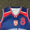 Niestandardowa najwyższej jakości Peja stojakovic #8 Serbia Jugoslavija Basketball Jersey Dowolne nazwy rozmiar xs-6xl biały niebieski