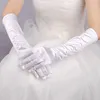 Vrouwen Satijn Elegante Handschoenen Multi Color Bruid Bruiloft Accessoires Bruids Lange Paars Zwart Ivory Dames Pageant Jurk
