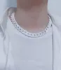 ヨーロッパアメリカスタイルのジュエリーセット男性が刻まれた白と銀色のハードウェアマルチカラープリントパターンセラミックチェーンリンクNeckla286b