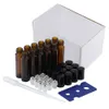 12st / set Mini Amber Tom behållare Glasrullbollar Flaskor 10ml Essential Oil Opener Parfym Storage Flaskor med droppare