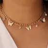 Chains Chic Butterfly Necklace Women Choker Figaro Chain Zircon Jewelry Gift Glamour Baroque Sweet Sparkling Sexy Necklaces