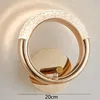 Nordic round luxury earrings small wall lamp bedroom bedside aisle LED study room decor wall lamps