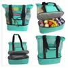 Hoge Capaciteit Vrouwen Mesh Transparante Zak Reizen Grote Capaciteit Droge En Natte Scheiding Behoud Grote Picknick Strandtassen Outdoor254m