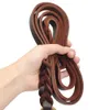Leather Dog Leash Durable Dog Training Leash Braided Pet Dog Leads Rope for Medium Large Dogs Walking Running Brown 210325