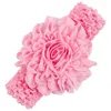 Adorável artesanal pérolas chiffon flor toddler cabelo elástico moda crochet headband menino doce acessórios de cabelo presente