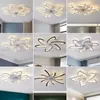 Nordic Luxury Acrylic Intelligent Creative Chandelier Ceiling Fan Lamp LED Invisible Pendant Lights With Fan For Villas Living Dining Room Bedroom Restaurant