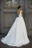 Proste satynowe eleganckie suknie ślubne 2021 Wykonane niestandardowe przyciski przykrywki w rozmiarze Plus w rozmiarze Zamek Bridal suknia ślubna A Vestido de novia 403
