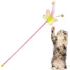 Toys de chat Plastic Pet Toy Wand Dragonfly Carrot Butterfly Catcher TEASER Stick Interactive For Cats Kitten4821853