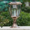 Lawn Lamps E27 36V Arrival Bronze Super Brightness Solar Post Lamp Gate Use LED Stigma Warm White Pillar Landscape Lighting210A