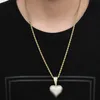 18K goud gebroken hart ketting ketting hiphop koper kubieke zirkoon sieraden set 60 cm ketens combinatie gewricht harten hangdirecteur diamant ijskettingen voor vrouwelijke mannen