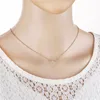 Collier pendentif simple série de trèfle à quatre feuilles Chaîne de clavicule chanceuse